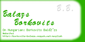 balazs borkovits business card